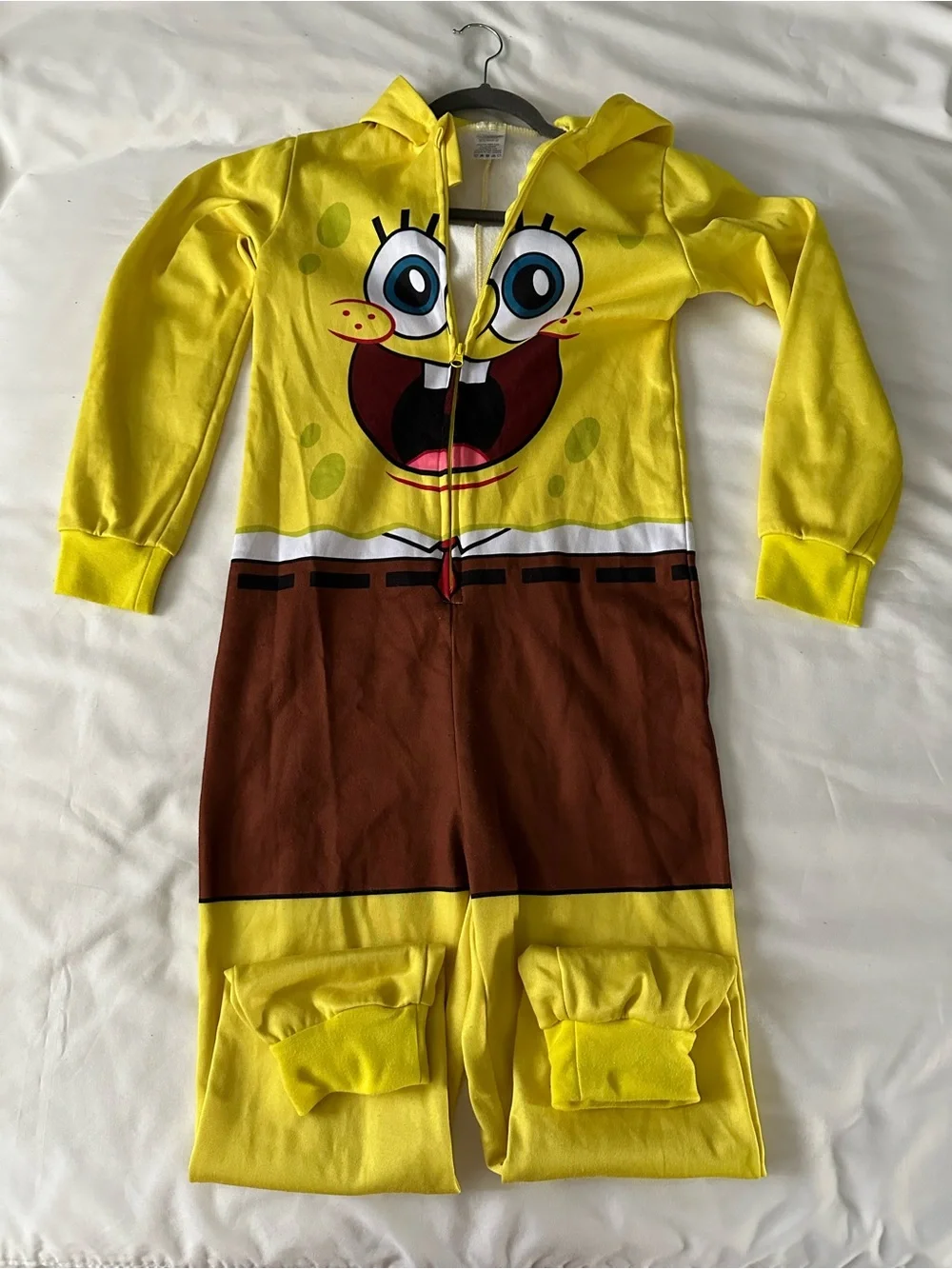 Spirit SpongeBob Square Pants Kids Yellow Hoodie Onesie - Picture 3 of 6